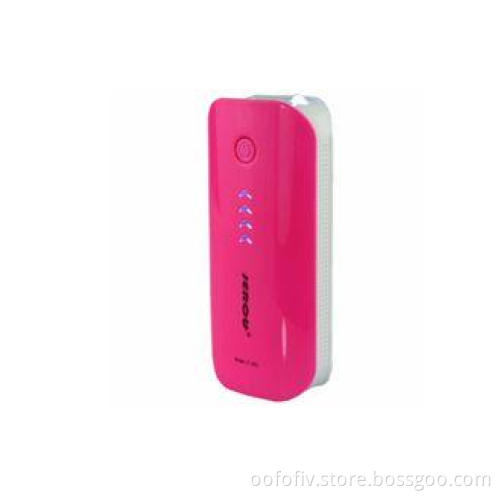 LED lighting 5600mah Pink Custom Power Bank , Portable Batt
